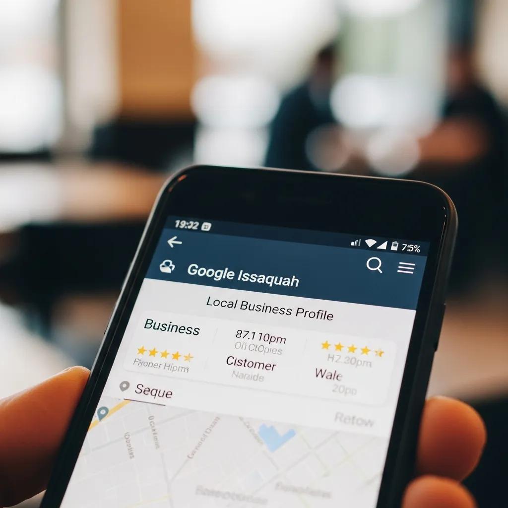 Smartphone view of a polished Google Business Profile for an Issaquah local business