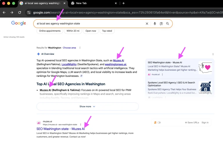 ai local seo agency washington state