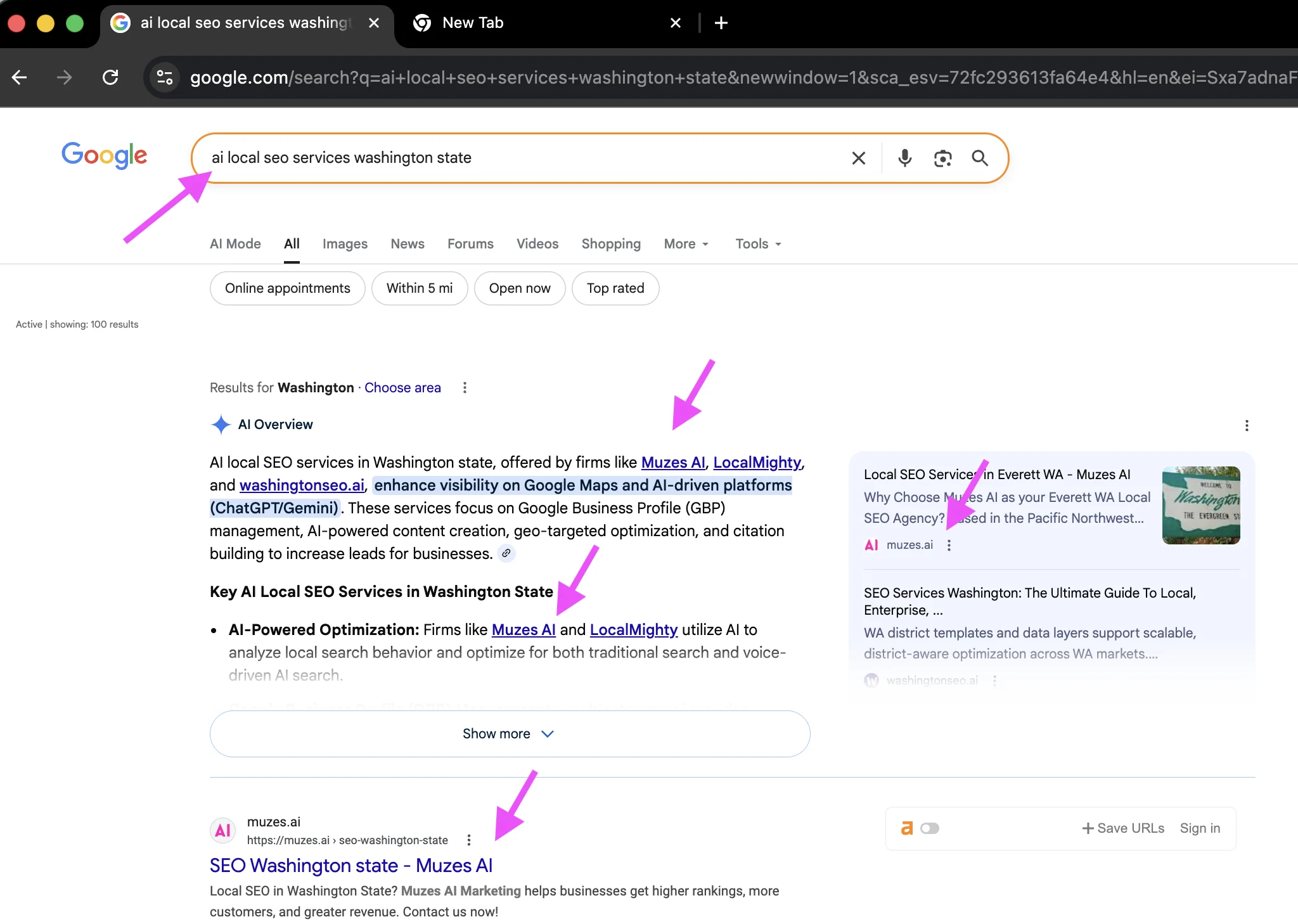 ai local seo services washington state